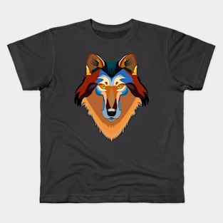 Orange wolf Kids T-Shirt